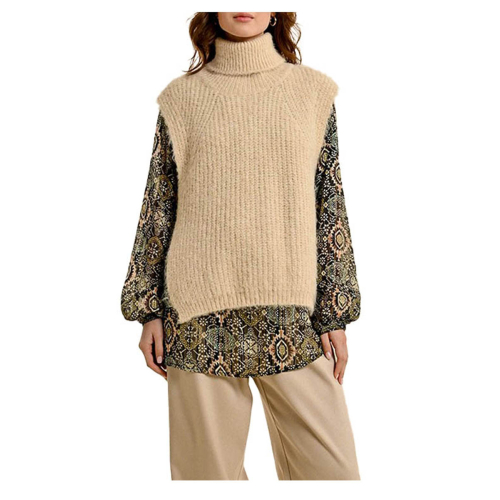 MOLLY BRACKEN women's ribbed vest LA1621CN 48% polyester 36% polyamide 16% acrylic