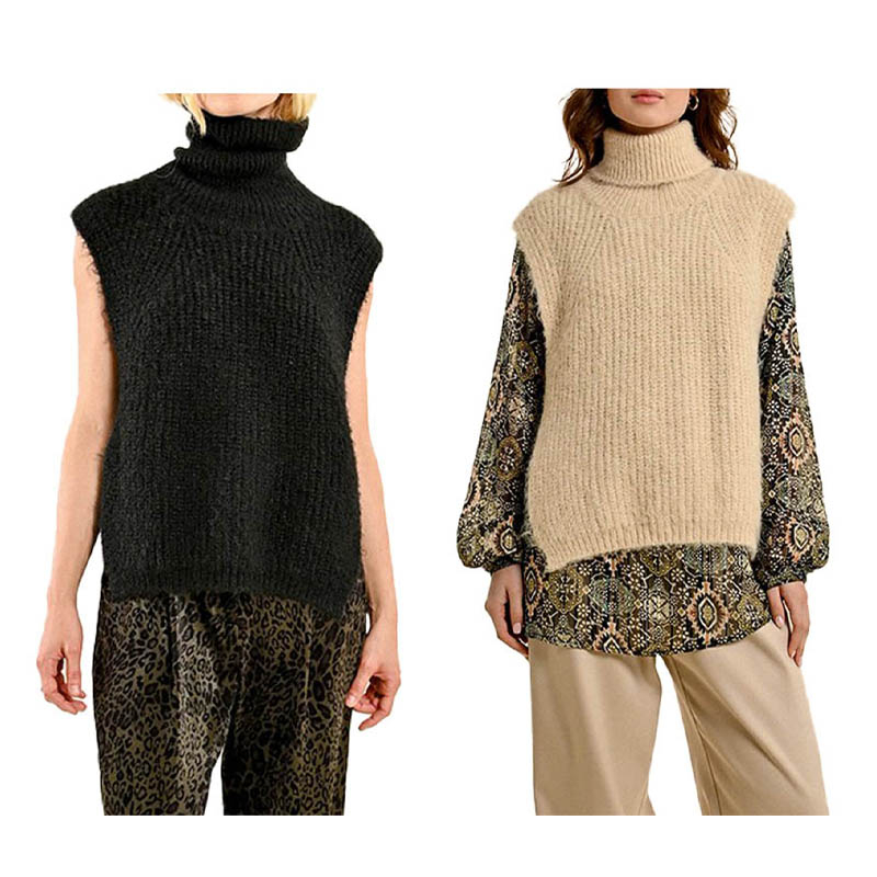 MOLLY BRACKEN women's ribbed vest LA1621CN 48% polyester 36% polyamide 16% acrylic