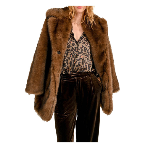 MOLLY BRACKEN giaccone donna ecopelliccia marrone P1719CH