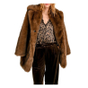MOLLY BRACKEN women's faux fur jacket brown P1719CH 100% polyester