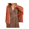 MOLLY BRACKEN cardigan donna lavorazione cuore terracotta LA1631CN