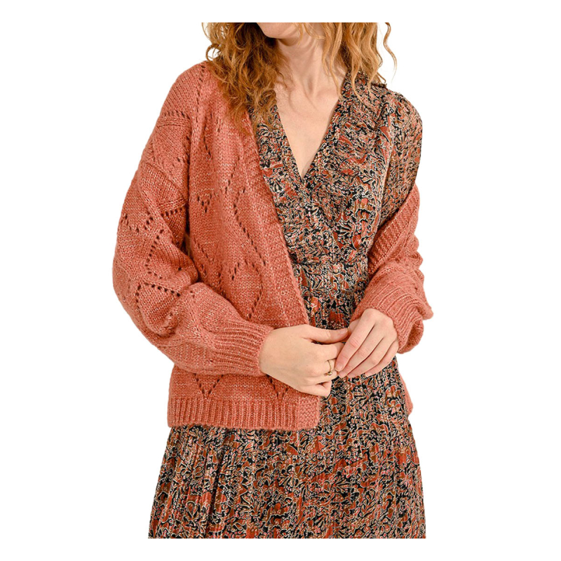 MOLLY BRACKEN women's cardigan terracotta heart workmanship LA1631CN