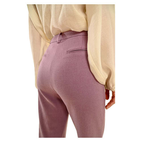 MOLLY BRACKEN women's straight trousers mauve P1761CN 63% polyester 33% viscose 4% elastane