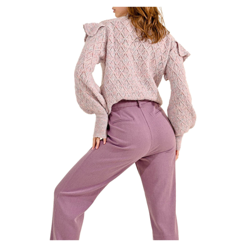 MOLLY BRACKEN women's straight trousers mauve P1761CN 63% polyester 33% viscose 4% elastane