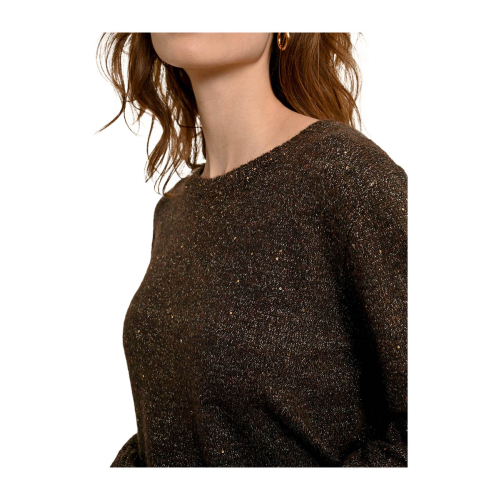 MOLLY BRACKEN maglia donna marrone lurex E1613CN