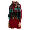 MOLLY BRACKEN sciarpa donna blu quadri multicolor ZA59CN 100% viscosa