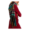 MOLLY BRACKEN sciarpa donna blu quadri multicolor ZA59CN 100% viscosa