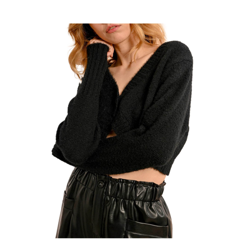 MOLLY BRACKEN black knitted short cardigan LA1622CN 100% polyester