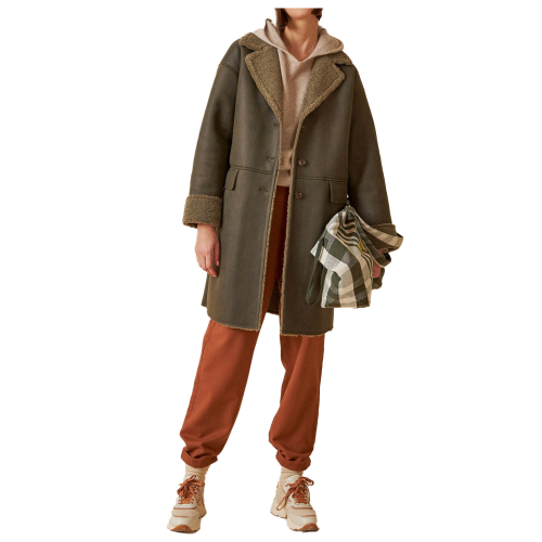 INDI&COLD women's light brown eco-sheepskin jacket MT771 100% polyester