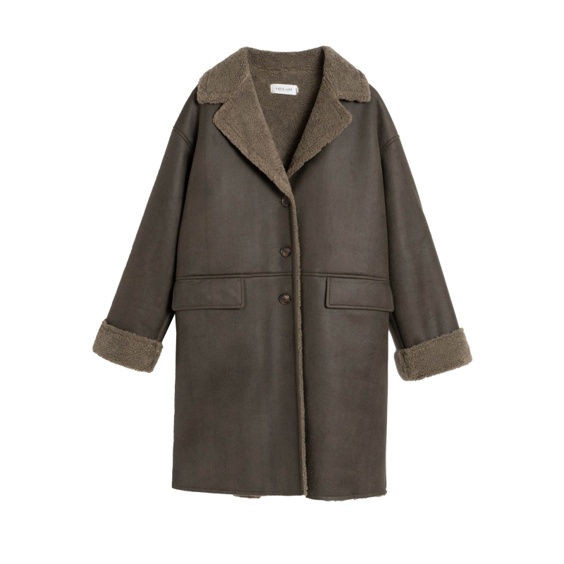 INDI&COLD women's light brown eco-sheepskin jacket MT771 100% polyester