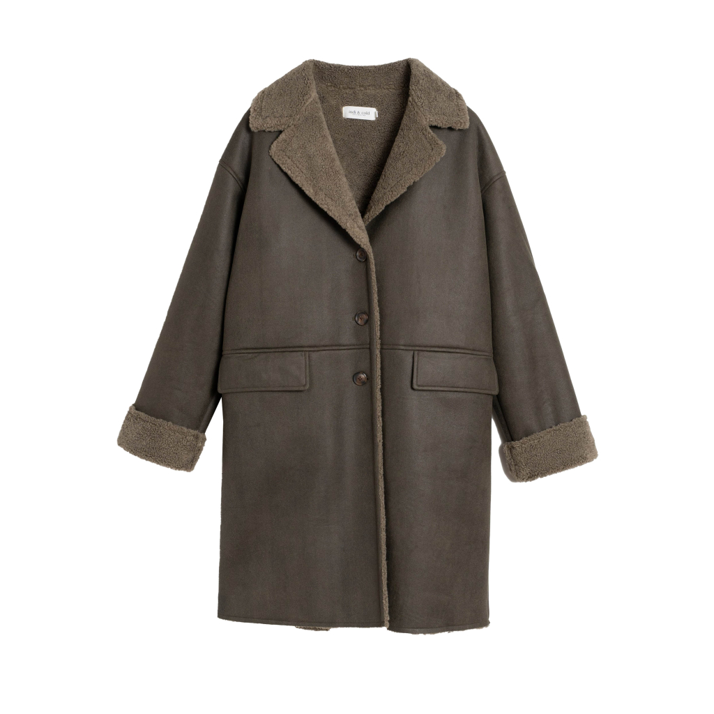 INDI&COLD women's light brown eco-sheepskin jacket MT771 100% polyester