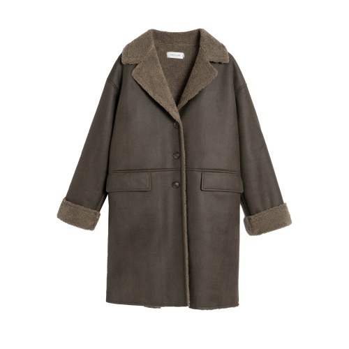 INDI&COLD women's light brown eco-sheepskin jacket MT771 100% polyester