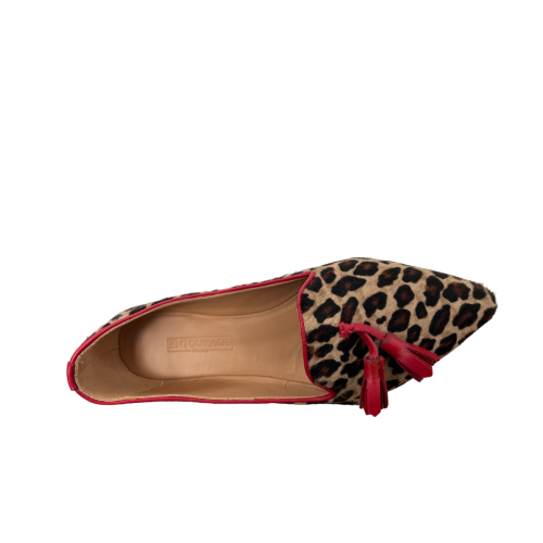 ENTOURAGE ballerina woman pony skin animalier beige ROSY 100% leather MADE IN ITALY