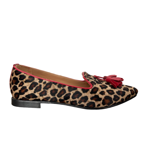 ENTOURAGE ballerina woman pony skin animalier beige ROSY 100% leather MADE IN ITALY