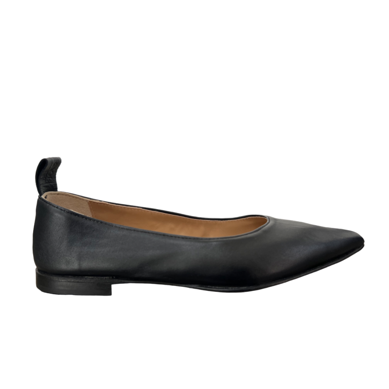 ENTOURAGE ballerina women's black leather pointed shape ANNA PELLE 100% leather MADE IN ITALY