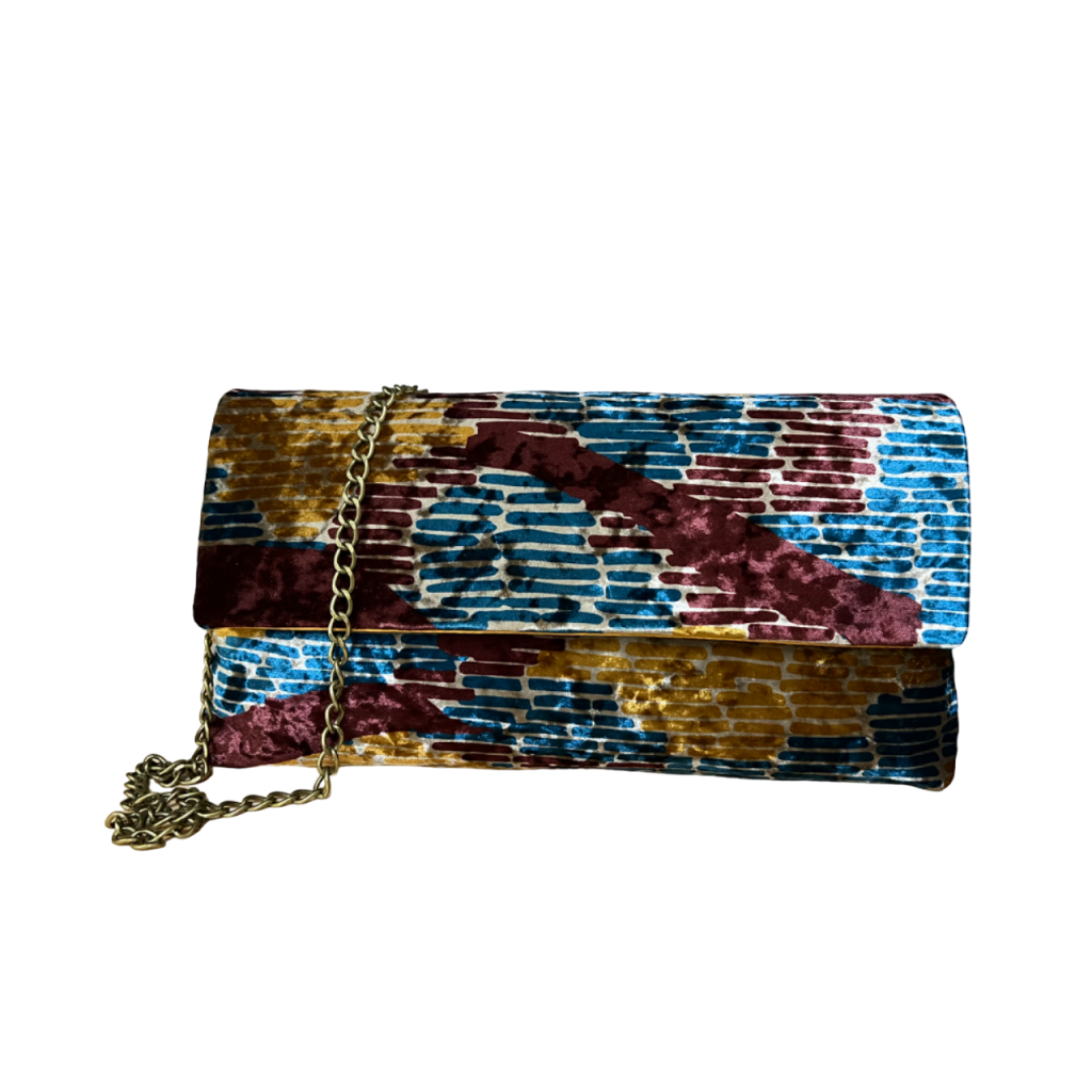JUSTMINE women's flat bag chenille burgundy/mustard/petrol JACBOFW24-K118 MADE IN ITALY