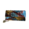 JUSTMINE women's flat bag chenille burgundy/mustard/petrol JACBOFW24-K118 MADE IN ITALY