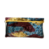 JUSTMINE women's flat bag chenille burgundy/mustard/petrol JACBOFW24-K118 MADE IN ITALY