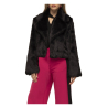 KORALLINE short black women's faux fur with hidden hook 444