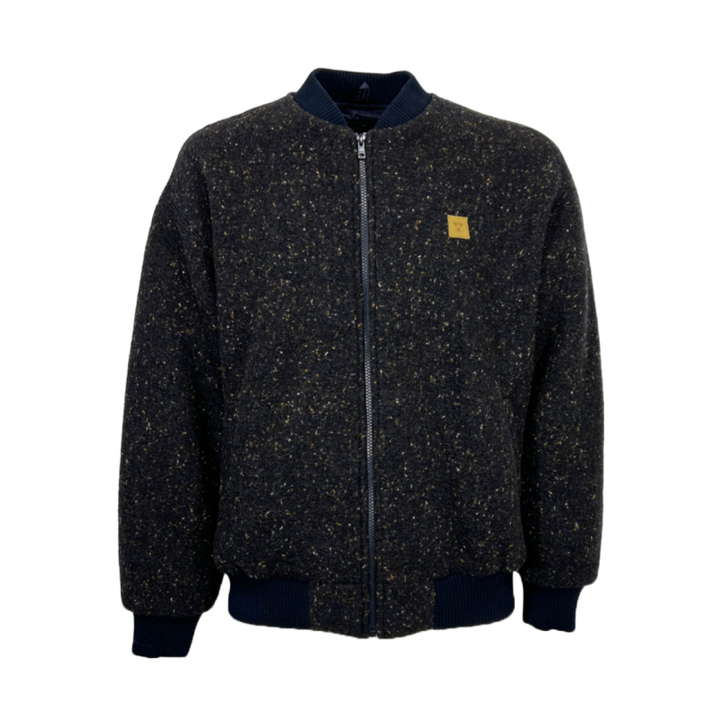 WOC men's bomber jacket melange blue/brown SINGAPORE JACKET MADE IN ITALY