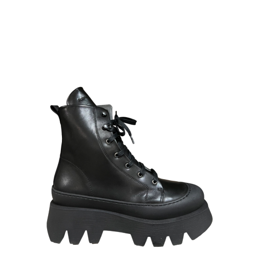 PATRIZIA BONFANTI stivale donna basso nero ANNE NIAGARA 100% pelle MADE IN ITALY