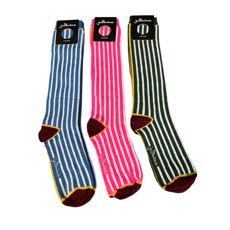 JUSTMINE women's long striped sock K217 MADE IN ITALY