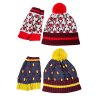 JUSTMINE women's set fantasy hat with pom poms and short gloves K214 1086 MADE IN ITALY