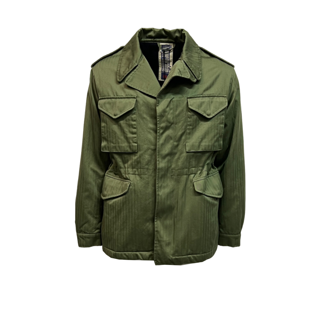 L’IMPERMEABILE men's green herringbone cotton safari jacket SMITH SPIGA MADE IN ITALY