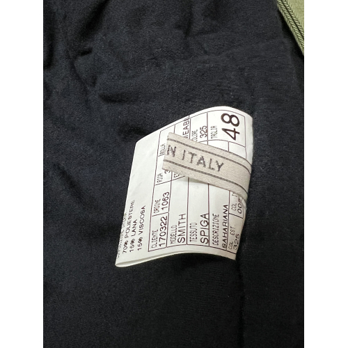 L’IMPERMEABILE sahariana uomo verde cotone spinato SMITH SPIGA MADE IN ITALY