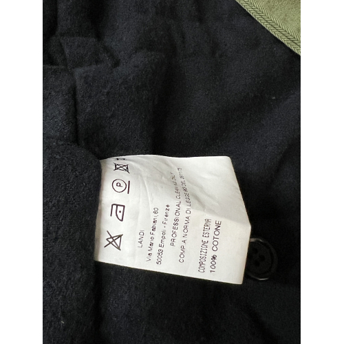 L’IMPERMEABILE sahariana uomo verde cotone spinato SMITH SPIGA MADE IN ITALY