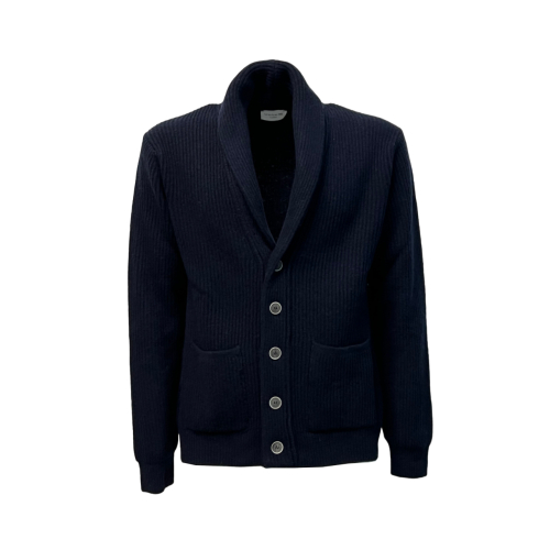 TERZO FUSO 1952 men's shawl cardigan English ribs L-3818P 100% merino wool MADE IN ITALY