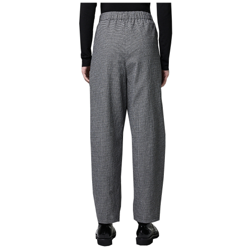 NEIRAMI pantalone donna quadretti vichy bianco/nero P004PP MADE IN ITALY