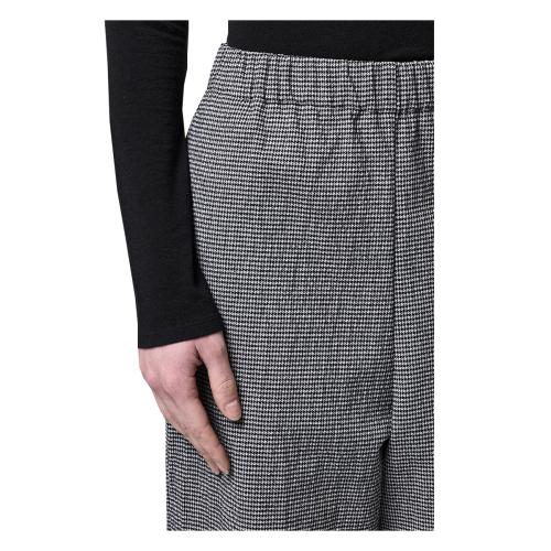 NEIRAMI pantalone donna quadretti vichy bianco/nero P004PP MADE IN ITALY