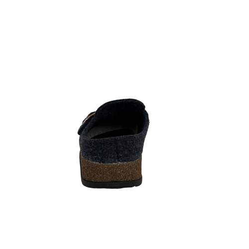 LE TIROLESI women's slippers boiled wool with blue buckle BIOF MADE IN ITALY