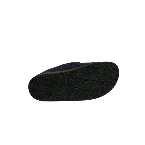 LE TIROLESI pantofole donna lana cotta con fibbia blu BIOF MADE IN ITALY
