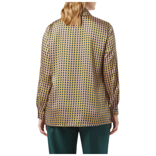PERSONA By Marina Rinaldi N.O.W line women's twill shirt beige/lilac/green 2423196036600 ZIGANO