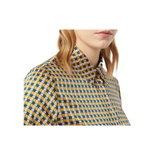PERSONA By Marina Rinaldi N.O.W line women's twill shirt beige/lilac/green 2423196036600 ZIGANO