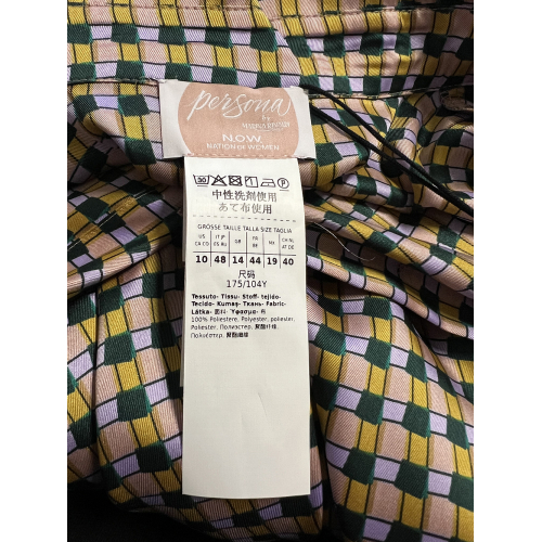 PERSONA By Marina Rinaldi N.O.W line women's twill shirt beige/lilac/green 2423196036600 ZIGANO