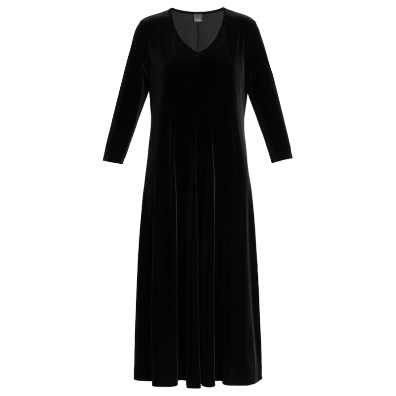 PERSONA by Marina Rinaldi long black chenille flared dress 2423626052600 BIG