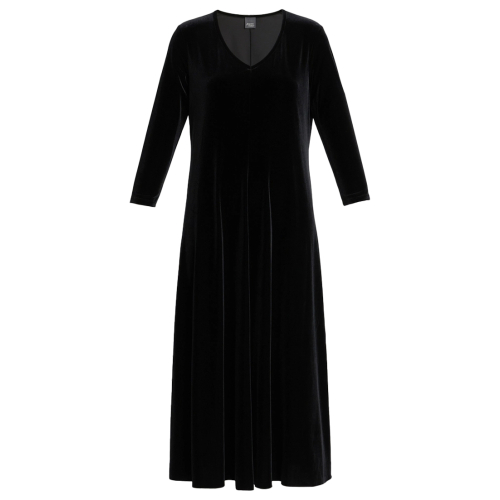 PERSONA by Marina Rinaldi long black chenille flared dress 2423626052600 BIG