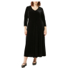 PERSONA by Marina Rinaldi long black chenille flared dress 2423626052600 BIG