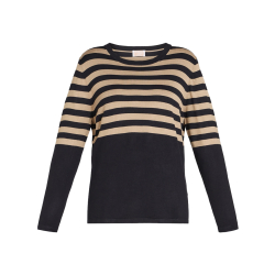 PERSONA by Marina Rinaldi linea N.O.W maglia donna lana blu lurex oro 23.7363122 AMARENA MADE IN ITALY