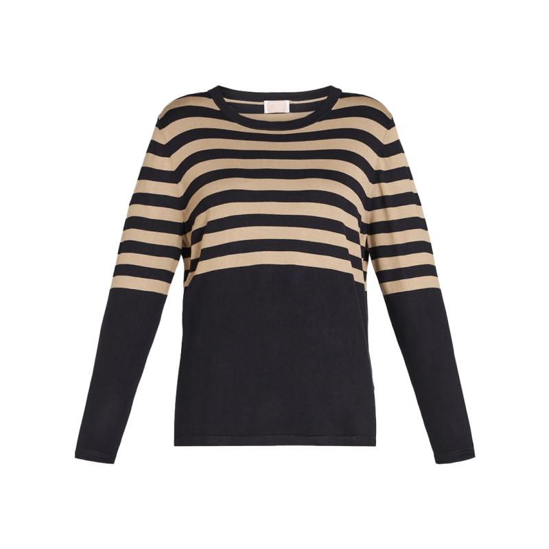 PERSONA by Marina Rinaldi linea N.O.W maglia donna lana blu lurex oro 23.7363122 AMARENA MADE IN ITALY
