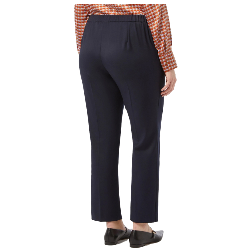 PERSONA By Marina Rinaldi linea N.O.W pantalone twill viscosa blu dritto 2423136016600 ZAMPA