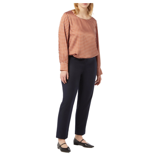 PERSONA By Marina Rinaldi linea N.O.W pantalone twill viscosa blu dritto 2423136016600 ZAMPA