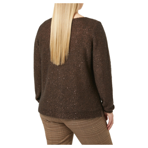 PERSONA by Marina Rinaldi brown sequin cardigan 2423346152600 BASKET MADE IN ITALY