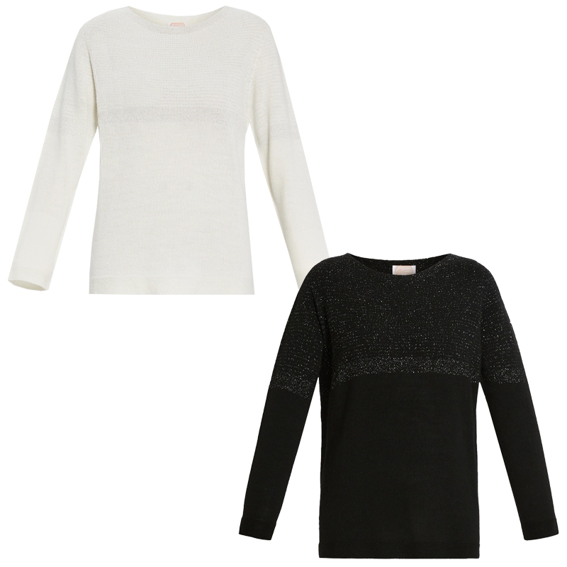 PERSONA By Marina Rinaldi N.O.W line women's sweater with silver lurex 2423366095600 ZANNATA MADE IN ITALY