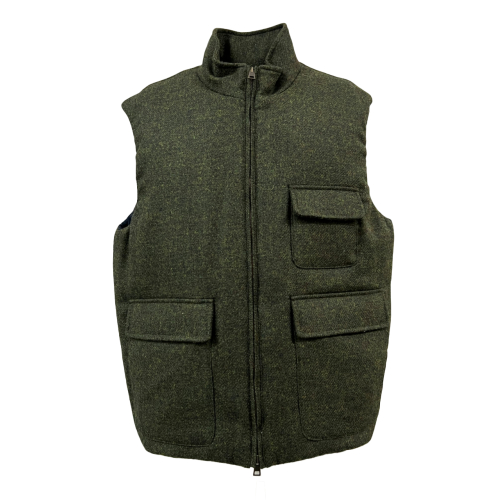 L’IMPERMEABILE men's shetland wool gilet with zip HUGH P SHET MADE IN ITALY