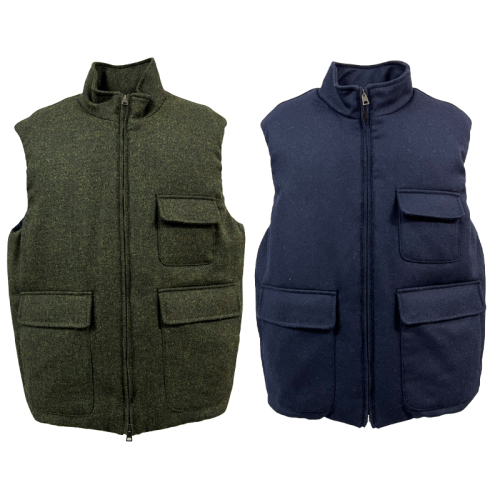 L’IMPERMEABILE men's shetland wool gilet with zip HUGH P SHET MADE IN ITALY