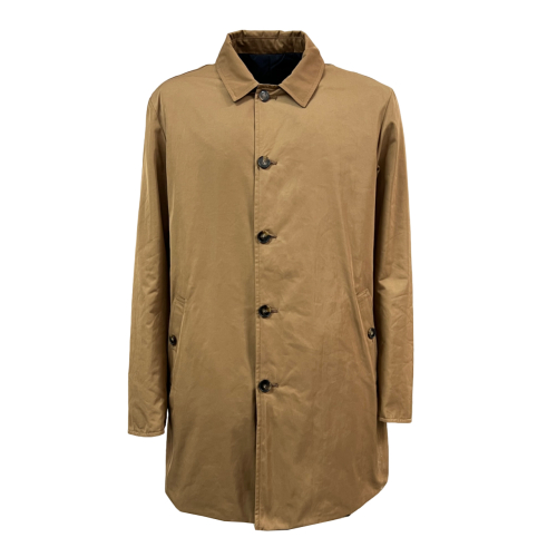 L’IMPERMEABILE men's reversible camel/blue jacket RUDOLPH POLY MADE IN ITALY